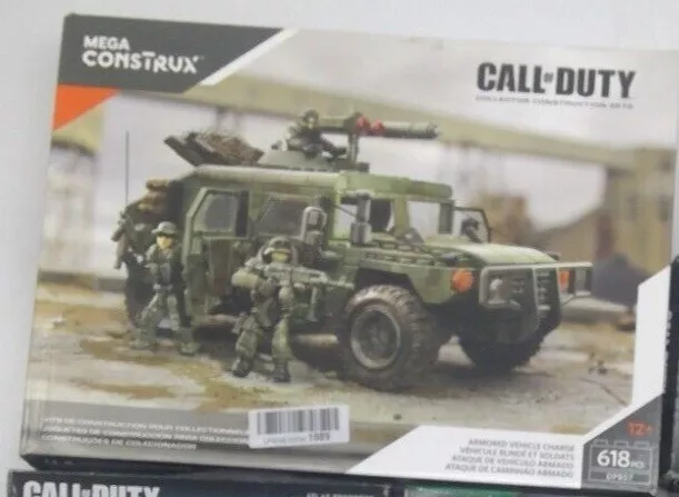 Mega Construx Call Of Duty Armored Vehicle Charge (DAMAGED BOX) opened UNCHECKED