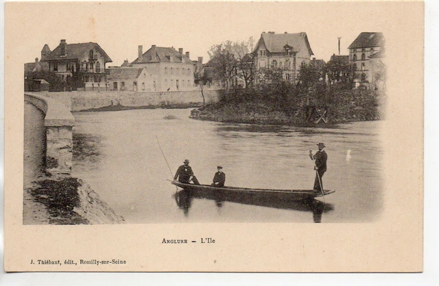 ANGLURE- Marne - CPA 51 - l' ile - ballade en barque