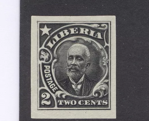 Liberia 1909, 2c president, IMPERFORATE proof in black #116