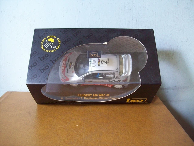IXO 1:43 Peugeot 206 WRC #2 Grönholm Cyprus Rally 2002 Winner Diecast Model