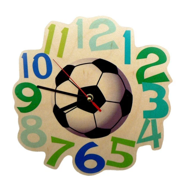 Wandquarzuhr Fußball 240 x 240 x 30 NEU Kinderuhr Holzuhr Wanduhr Erzgebirge