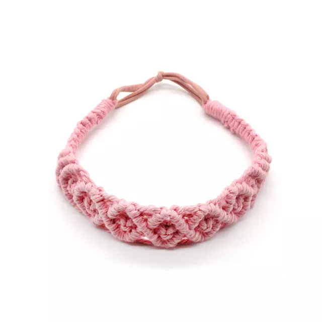 Floral Knit Elastic Hair Band Solid Color Knitting Turban Headpieces Chic Casual