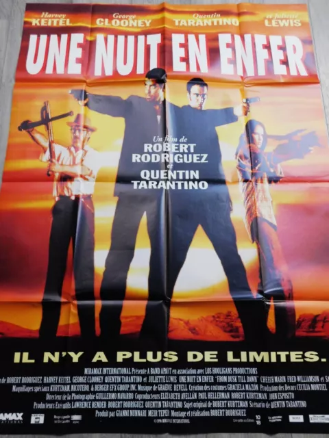 Une Nuit en Enfer Affiche ORIGINAL Poster 120x160cm 47"63 1996 Tarantino Clooney