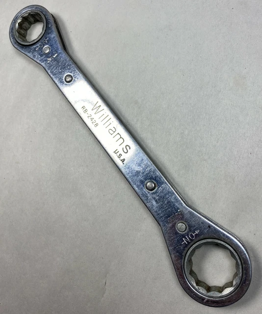 Williams Tools RB-2428 - 3/4" x 7/8" Chrome Ratcheting Wrench 12 Point USA Tool