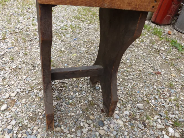 Ancien tabouret de campagne bois outil de métier paysan sellette art populaire 3