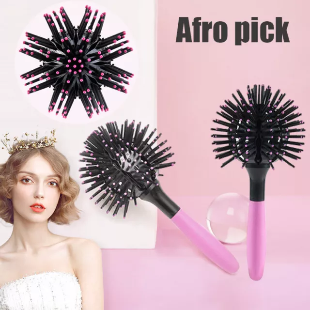 360 ° 3D Ball Bomb Brosse À Cheveux Peigne Salon De Coiffure Rond Curling F