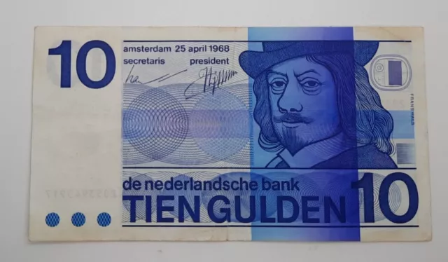 1968 - De Nederlandsche Bank, NETHERLANDS  - 10 Gulden Banknote, No. 2053945917