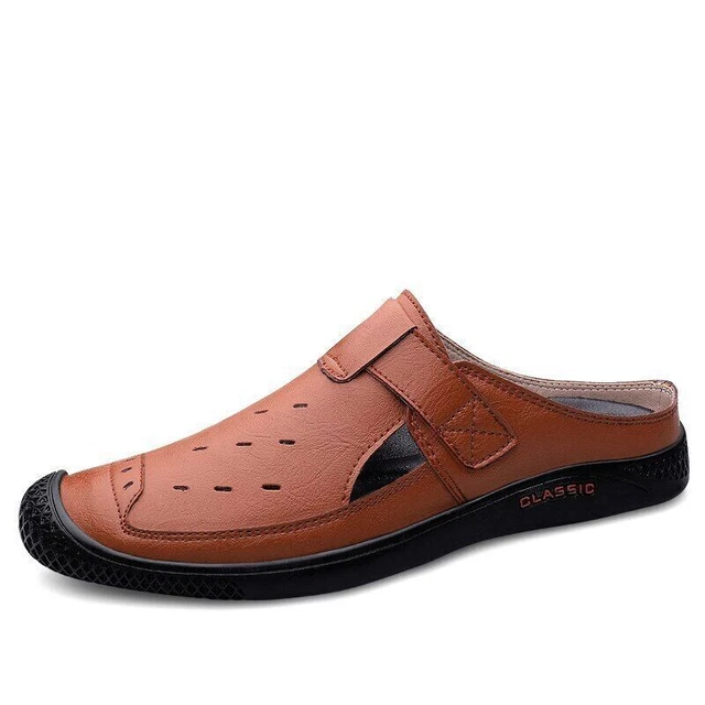 Man Breathable Half Loafer Summer Casual Shoes Sandals Slippers Comfy Flats