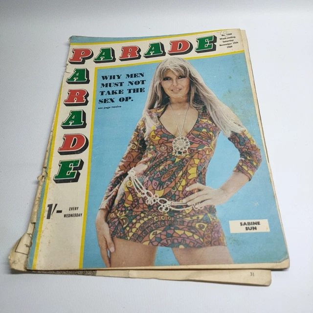 PARADE MAGAZINE NOVEMBER 15th 1969 Mens pin up no. 1560 Sabine sun