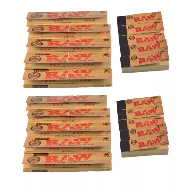 RAW Classic King Size Rolling Papers With RAW Filter Tips