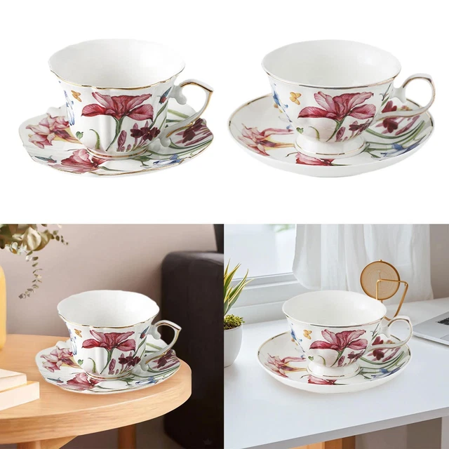 Tasse Et Soucoupe Rosina Wachtmeister - Motif "L'Histoire De Zwei Freunde" - Porcelaine Bleue - Occasion Parfaite