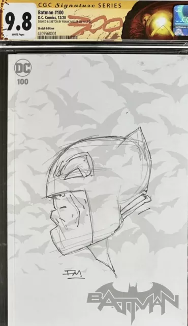 * BATMAN #100 CUSTOM FRANK MILLER SKETCH CGC 9.8 SS * One of a Kind * Signed HTF