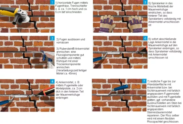 Ruberstein® Spiralanker 8 mm – 10 Stk x 1m Stange zur Risssanierung im Mauerwerk 2