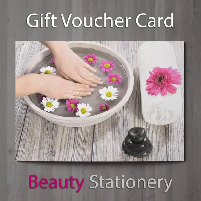Gift Voucher Beauty Nail Salon Blank Card Pedicure Manicure Present A7 + Env.