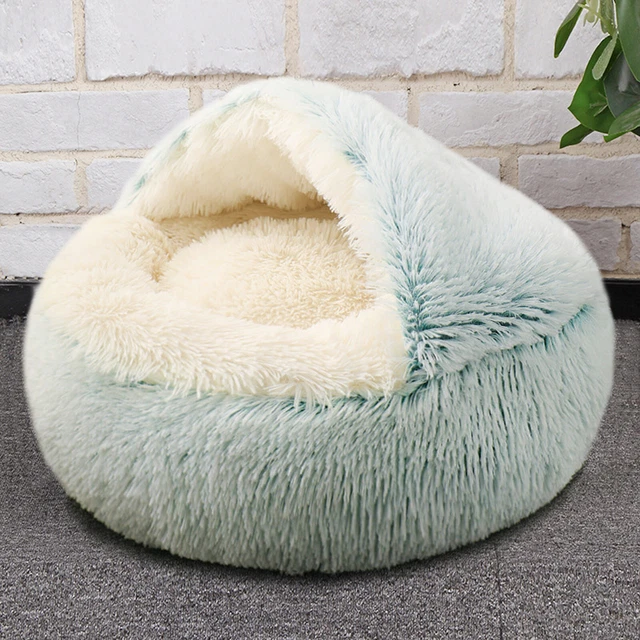 Plush Pet Cat Cave House Sleeping Bed Kennel Puppy Super Soft Warm Cuddler Nest 6