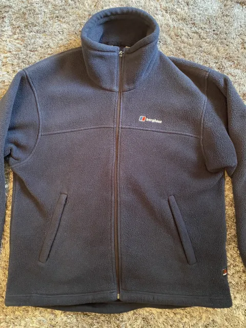 BERGHAUS Fleece Jacket Mens Size M Navy Blue Full Zip