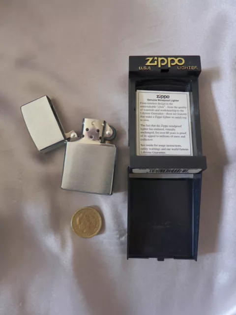 New boxed Zippo Millennium 2000 D XVI brushed chrome windproof lighter