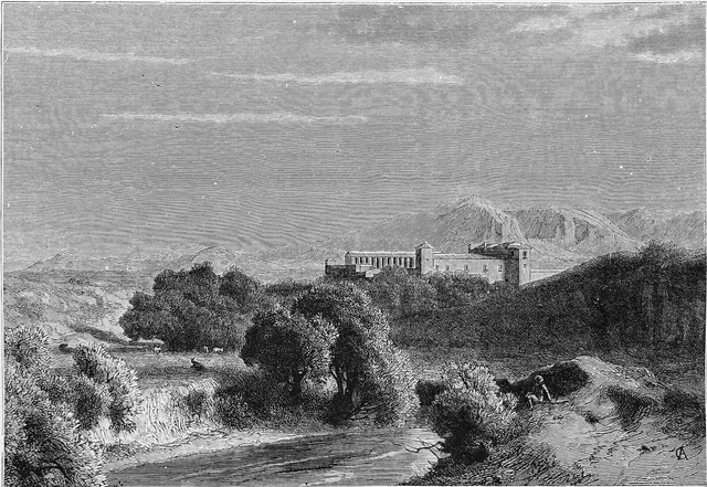 ITALIE - Vue de la CAMPAGNE ROMAINE au 19eme siècle - Gravure du 19e siècle