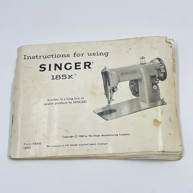 Scinger VINTAGE SINGER SEWING Machine Instruction Book 185K £8.99 - PicClick UK