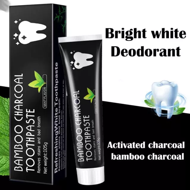 Bamboo Charcoal Toothpaste Mint Teeth Whitening Black Stains Breath New