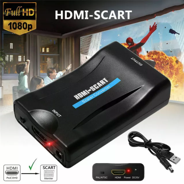 HDMI to SCART 1080P Video Audio Composite Scaler Converter Adapter SCART to HDMI