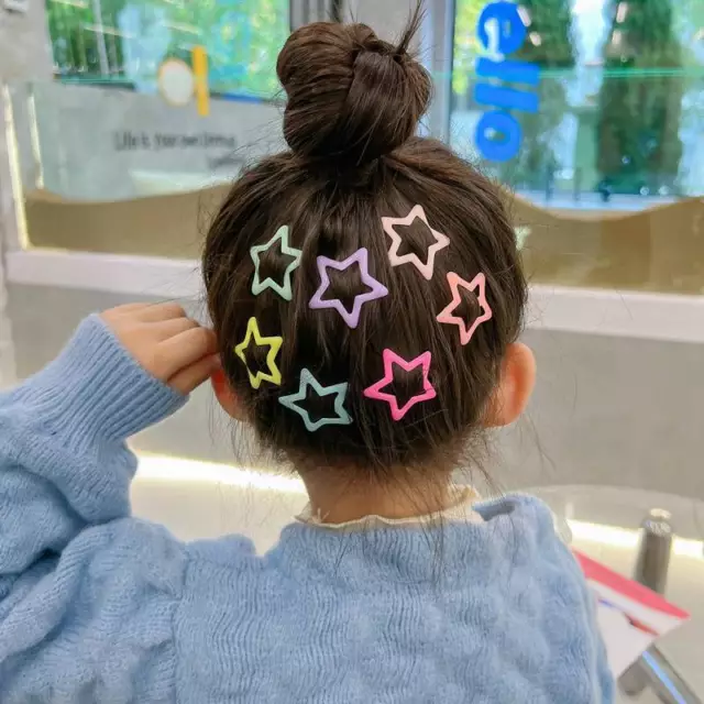 Broken Hair Children Cute Trumpet Hair Headdress Girls Fringe Pentagram Hairpin