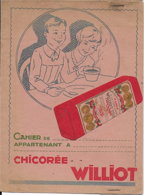 ANCIEN PROTEGE CAHIER  NEUF  ANNEE 30's    CHICOREE WILLIOT  POIX DU NORD