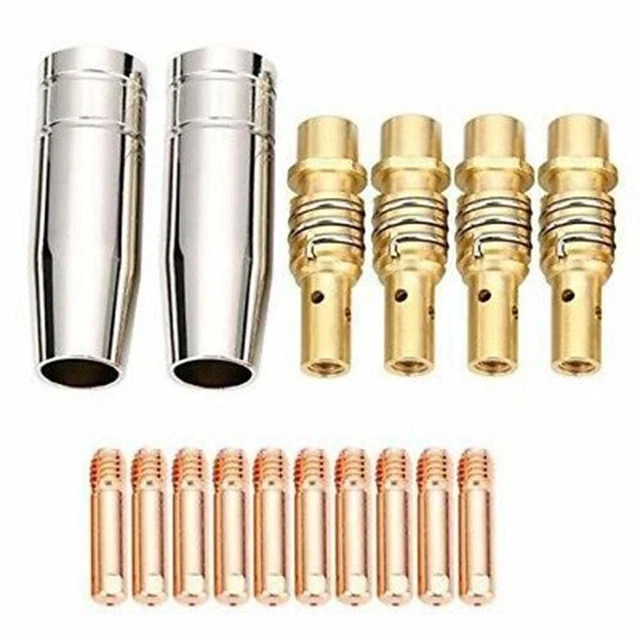 Set punte di contatto durevoli e affidabili 16 pezzi materiali di consumo per saldatura Mig 0 81 01 2 mm