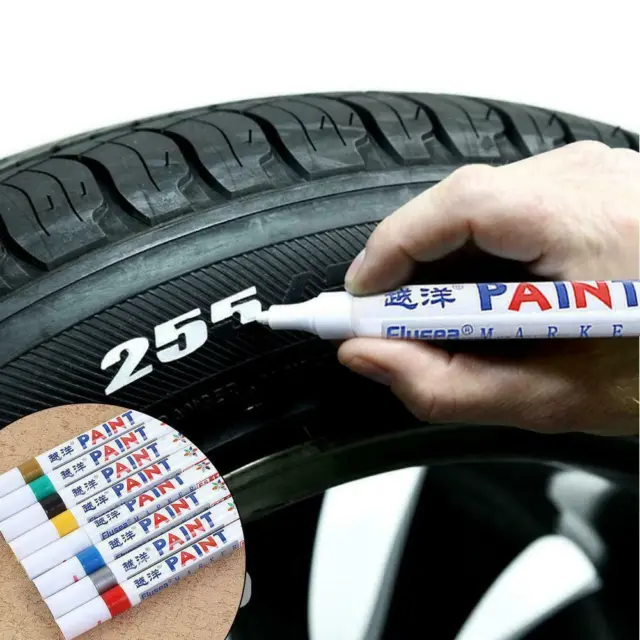 2pcs Automobile Tire Letter Marker Pen Graffiti Description Tire