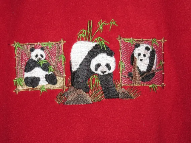 Embroidered Ladies T-Shirt - Panda Trio A4467 Sizes S - XXL