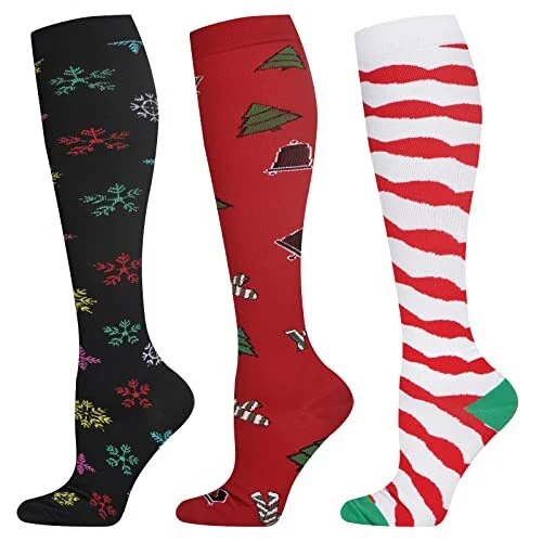 Calcetines de compresión para hombre y mujer, hasta la rodilla pequeños-medianos multicolor 1