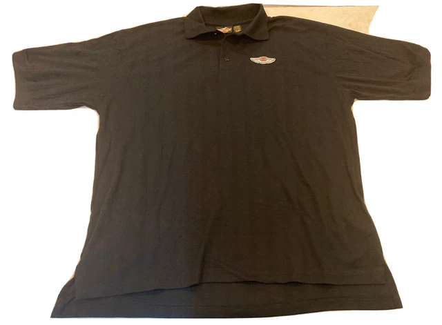 Harley Davidson Mens 2xl Black Polo Vintage 100 Year Anniversary Shirt.