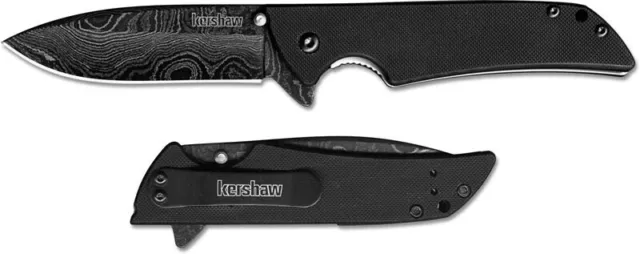 Kershaw Damascus Skyline Liner Lock Knife 1760DAM Vintage Rare 