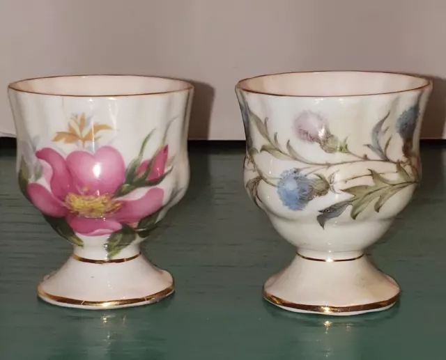 Royal Albert Bone China England Egg Cups Brigadoon & Primrose Lot of 2