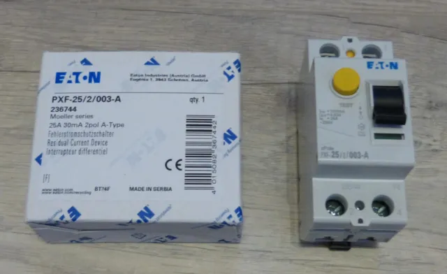Eaton PXF-25/2/003-A FI-Schalter, 25A, 2p, 30mA, Typ A, 236744 - NEU&OVP