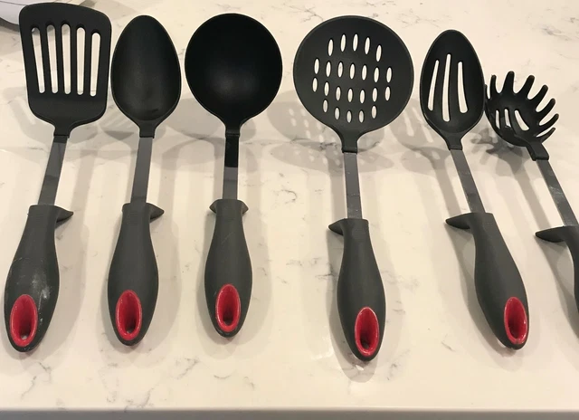 6 Pcs Silicone Kitchen Utensils Set Heat Resistant Non Stick Serving Spoon-Ladle