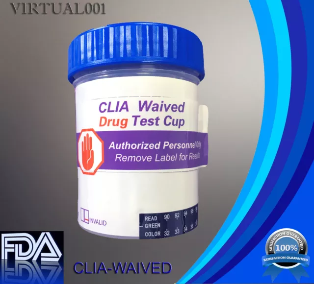 25 Cups 5 Panel Drug Test Cups CLIA WAIVED - Test for 5 Drugs - Free Shipping!