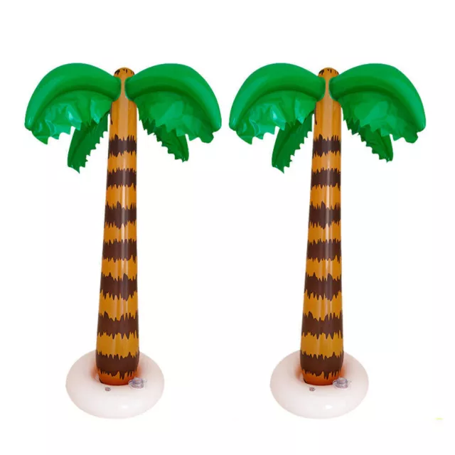 2x Inflatable Palm Tree Blow Up Summer Hawaiian Tropical Pool Beach Party Decor