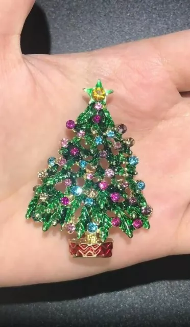 Christbaum Brosche, Weihnachts Schmuck, Weihnachtsbaum Brosche