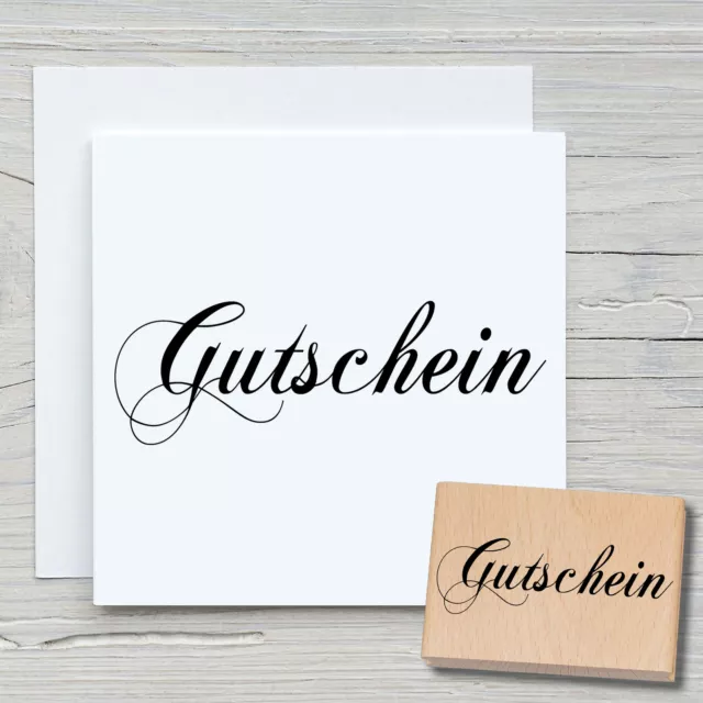 Stempel Gutschein - Motivstempel Holzstempel Scrapbooking Karten Geschenk DIY