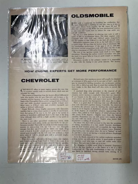 C008 Chevrolet Engine Article Get More Horsepower Olds Buick 2 pages Jul 1957