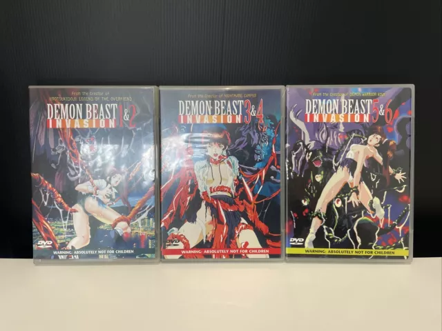 Demon Beast Invasion 1 & 2, 3 & 4, 5 & 6 (Anime DVD) Rare Out Of Print OOP NTSC