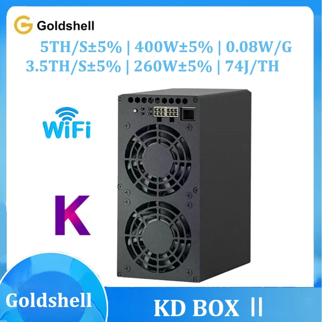 Kd Box RELEASED GOLDSHELL KD BOX II 5TH/s 400W Asic Kadena Miner Mining KDA ...