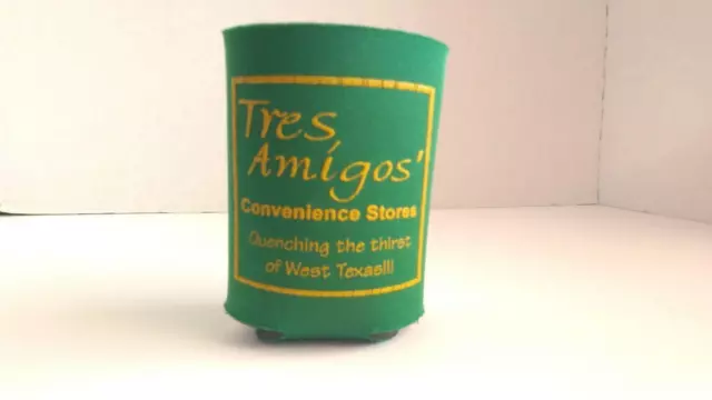 Vintage Tres Amigos Can Bottle Beer Drink Holder San Angelo Texas West Texas