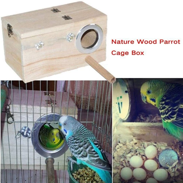 Wooden Lovebirds Finch Cage Nest Bird Breeding Box Nesting House Bird supplies