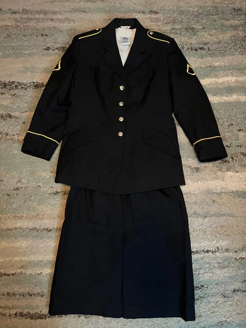 US Army women's Dress Blue Uniform Jacket Coat Size 14 MP  12 MP skirt