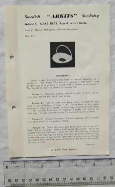 Vintage Broschüre: Schwedischer Arkitenkorb - Tortentablett 5