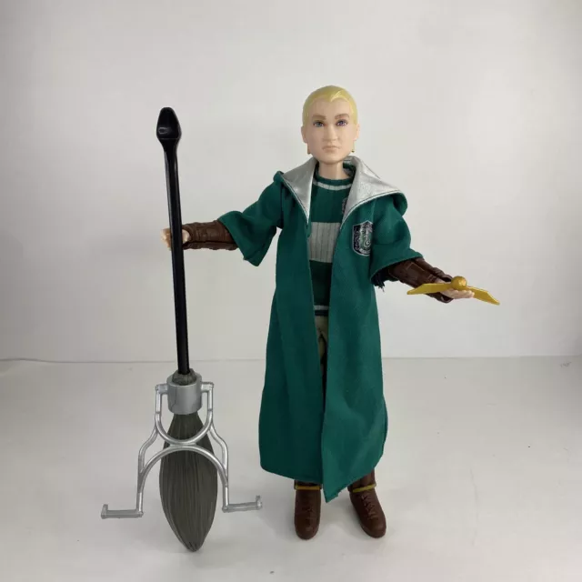 Harry Potter Doll Quidditch Quadribol Draco Malfoy Broomstick 12" Mattel- Used