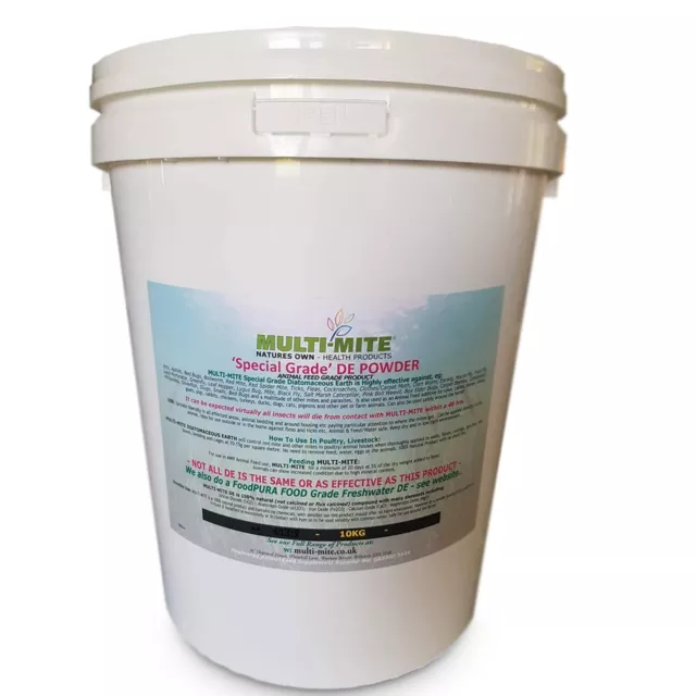 MULTI MITE 10KG BKT DIATOMACEOUS EARTH DE Powder Red Mite, Fleas FEED Grade