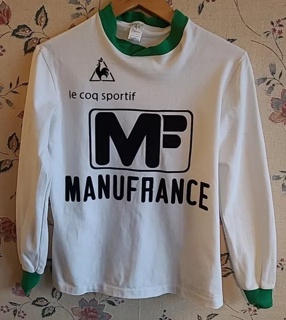 Collector SAINT-ÉTIENNE ASSE Coq Sportif - Maillot MANUFRANCE blanc - Rare +++